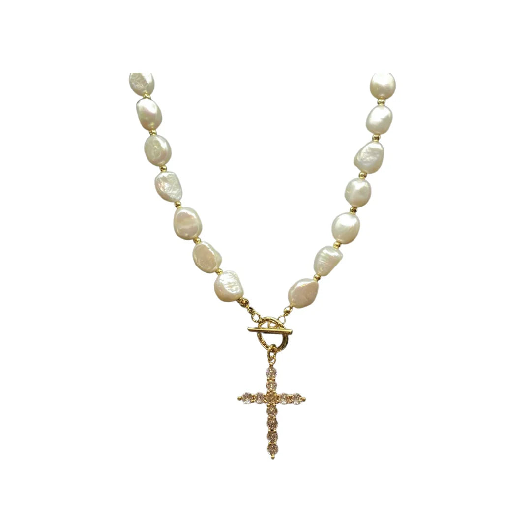Pearl Cross Necklace