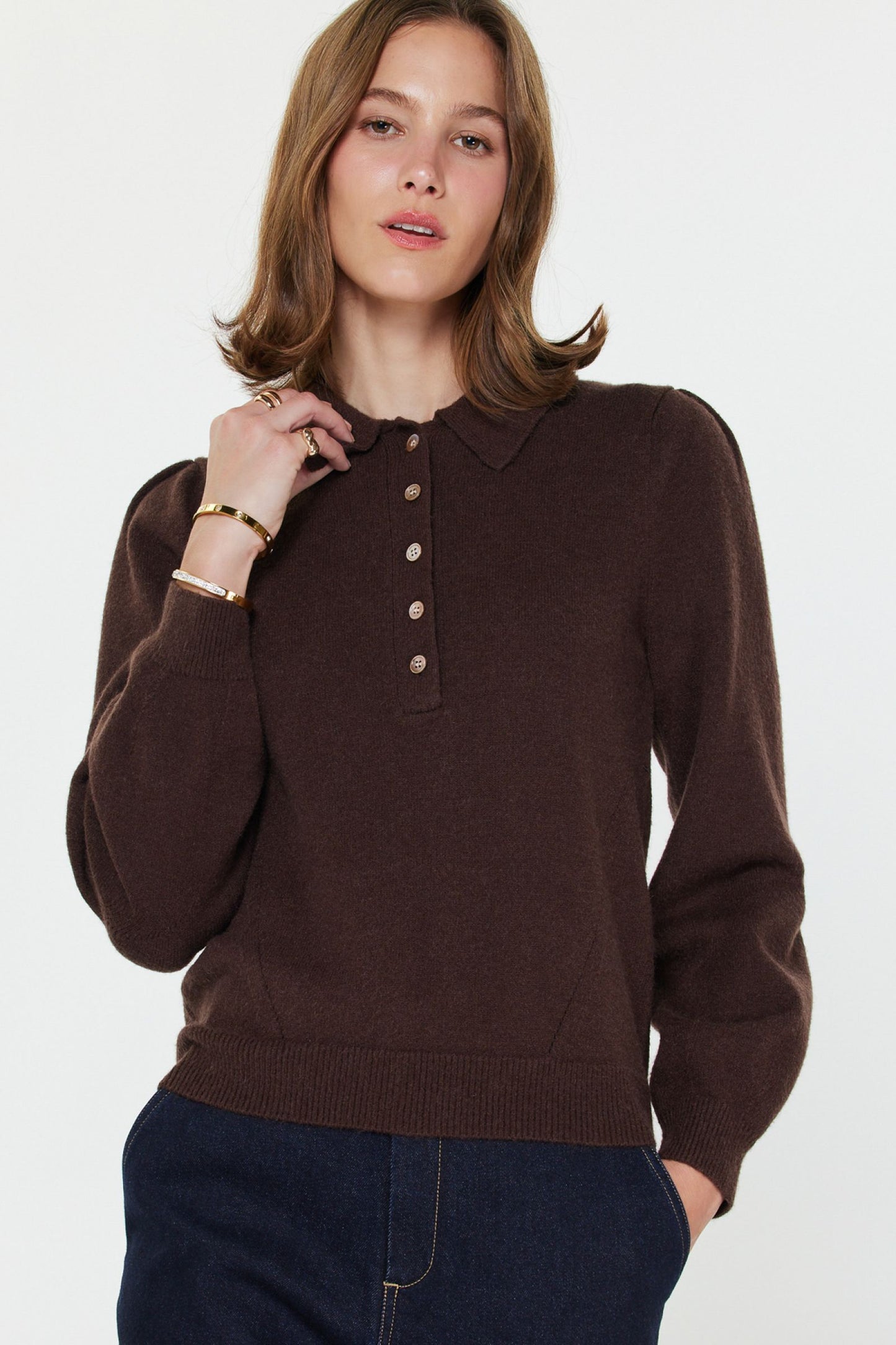 Chocolate Collared Sweater