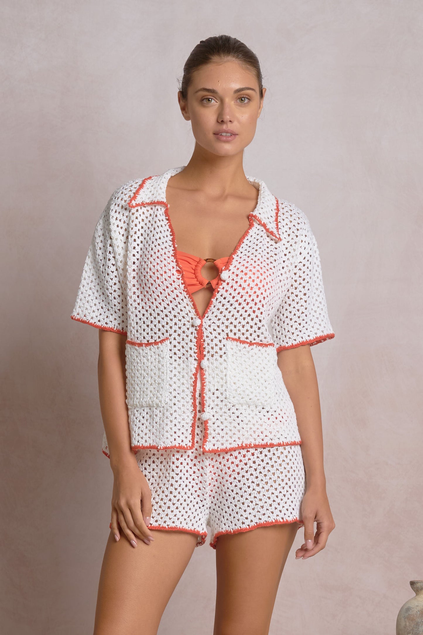 Collared Button Top