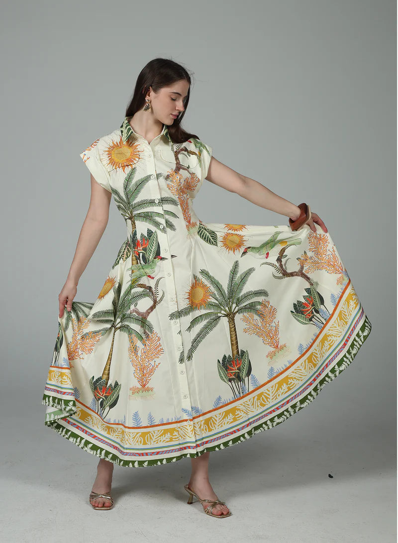 Alexis Button front Dress