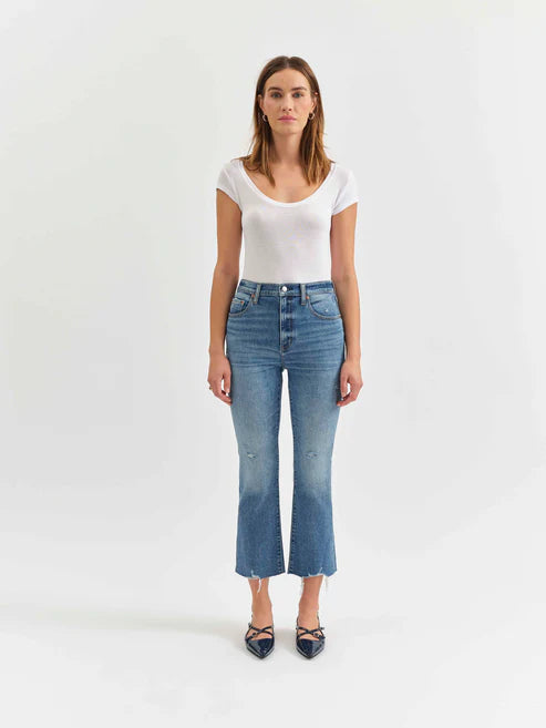 Shy Girl High Waist Crop Flare Jeans