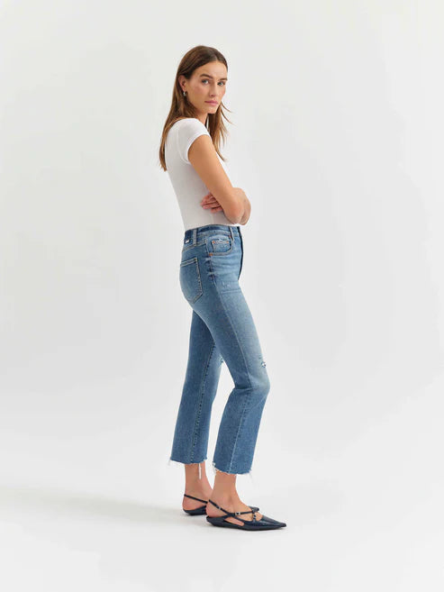 Shy Girl High Waist Crop Flare Jeans