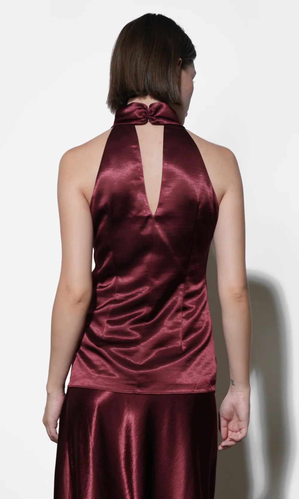 Addison Cowl Funnel Neck Halter Top