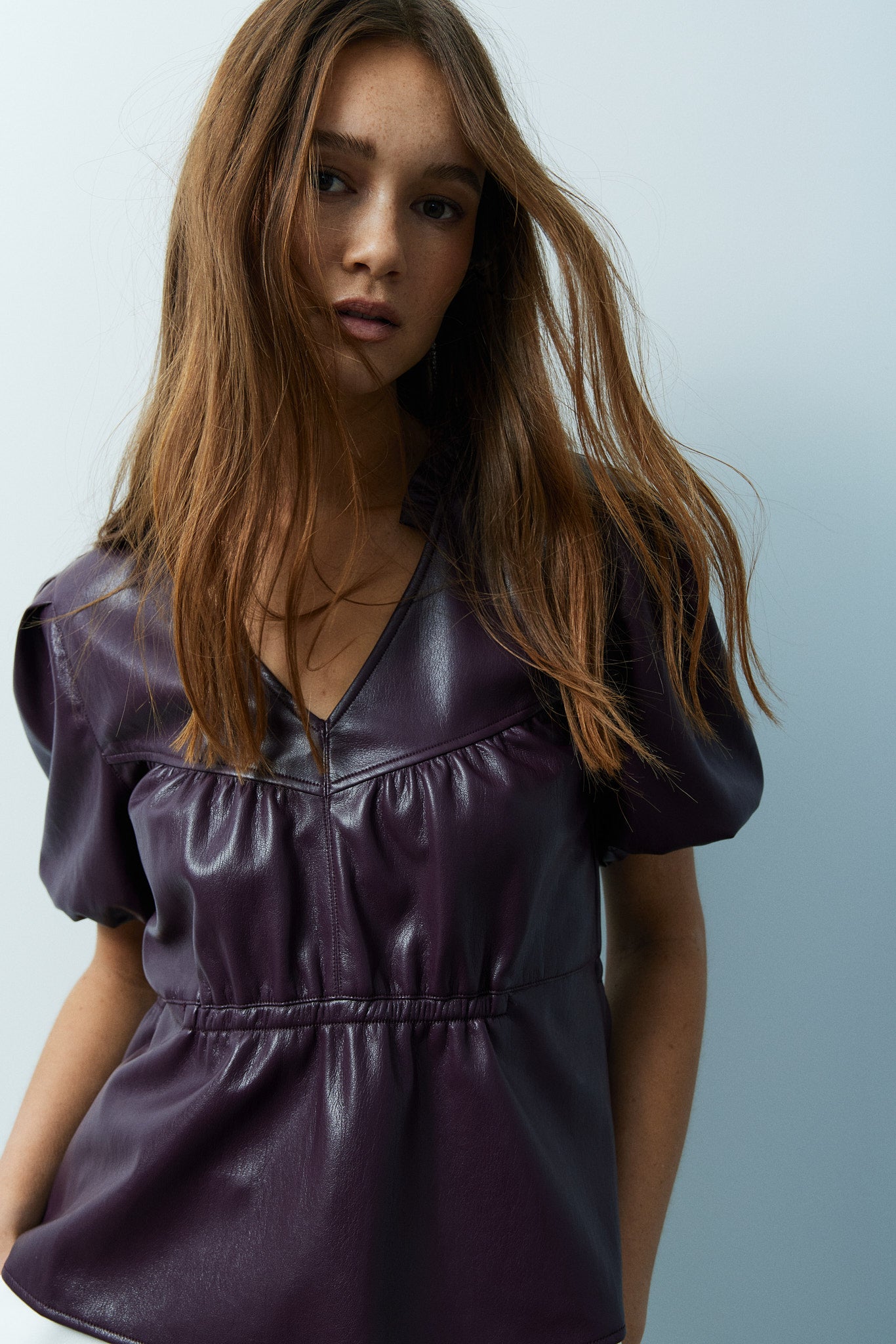Hunter Leather Top in Merlot