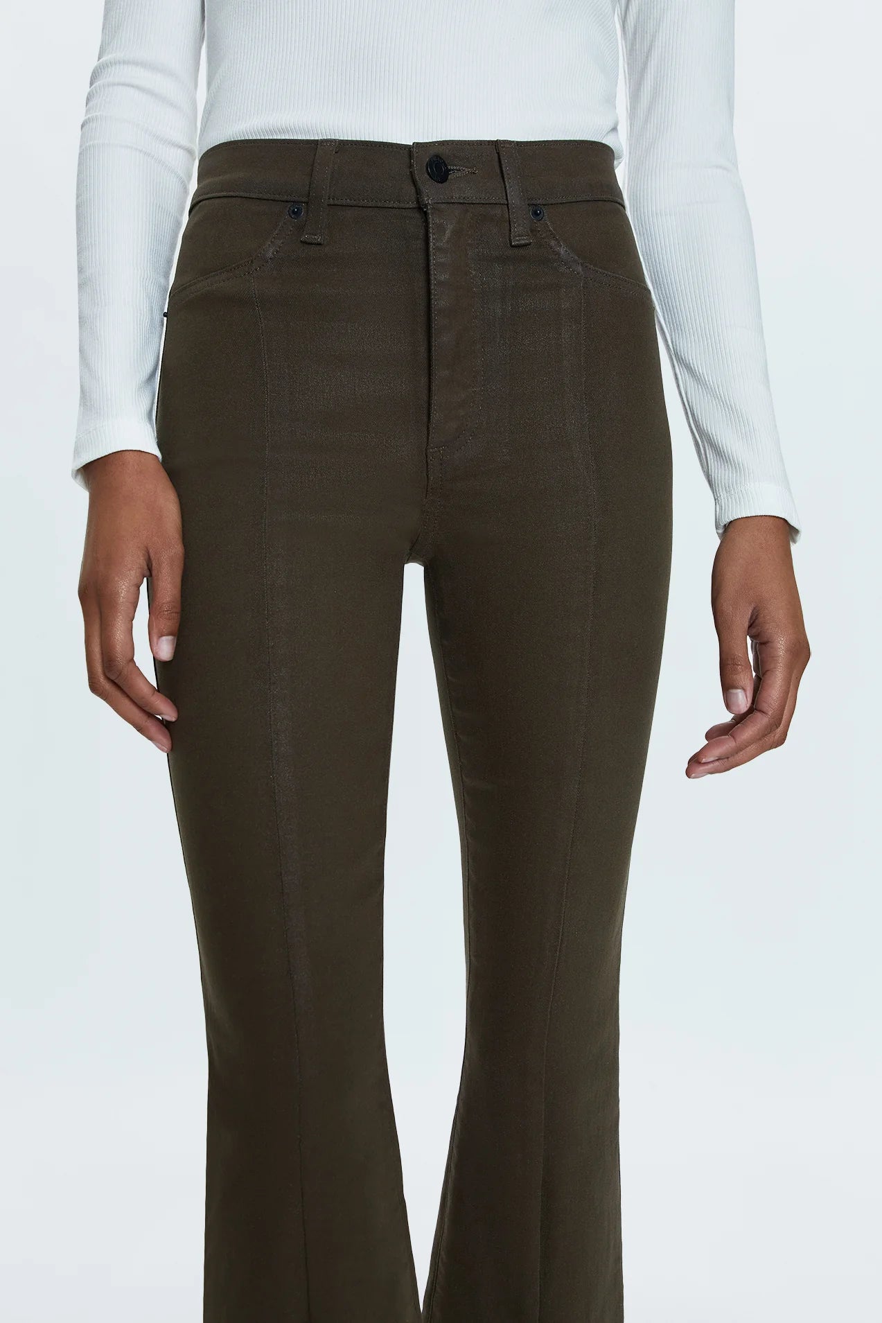 Lennon with slit high rise crop boot