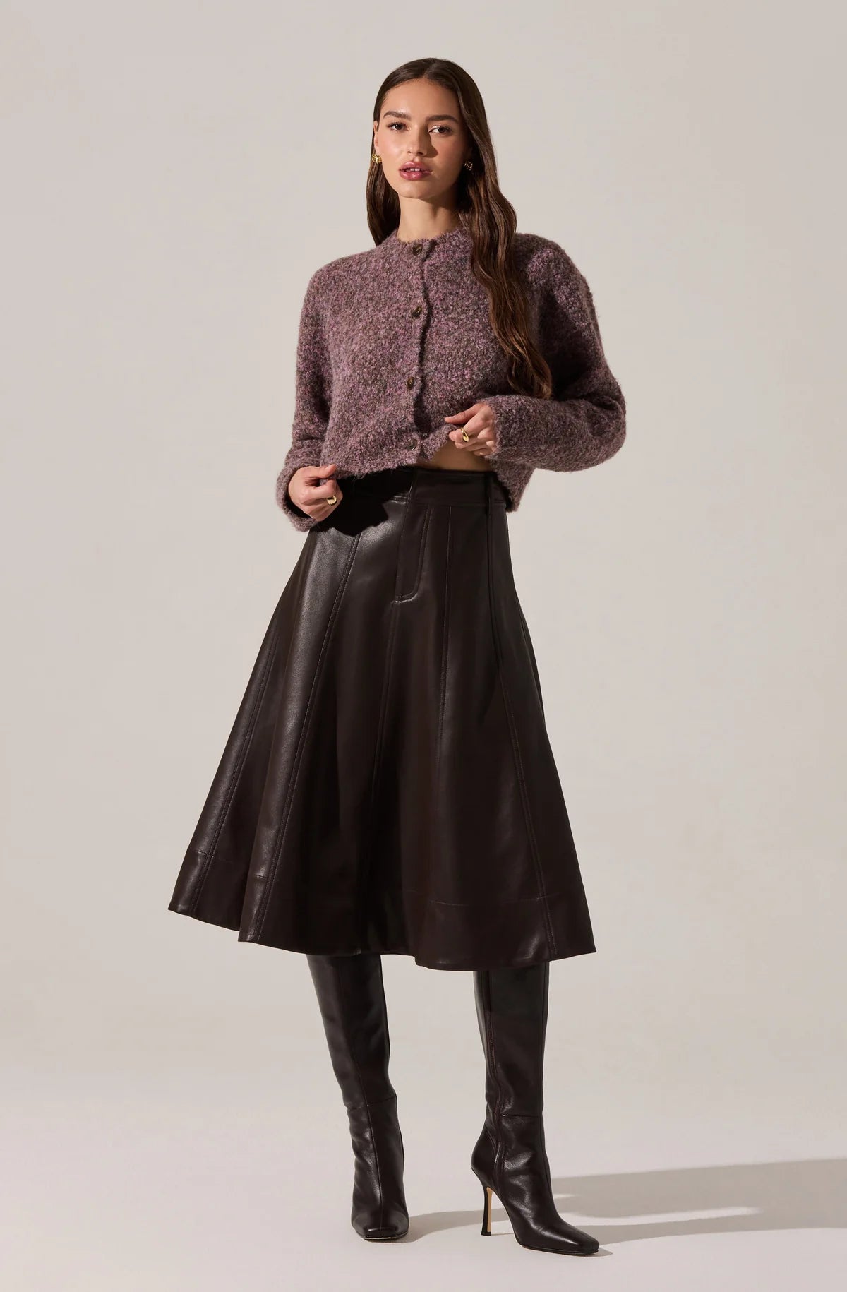 Sebille Textured Fuzzy Knit Cardigan