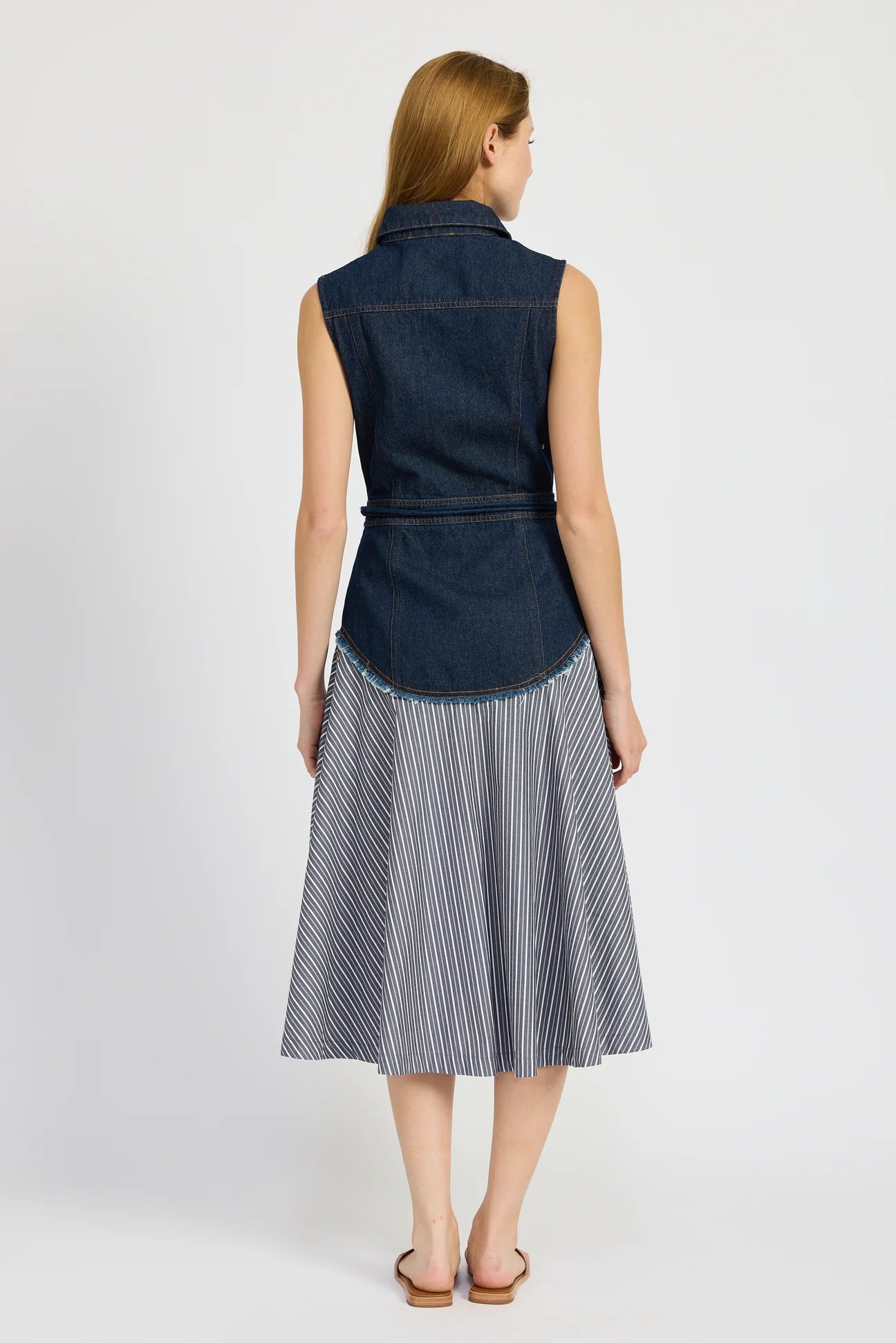 Mixed media midi dress