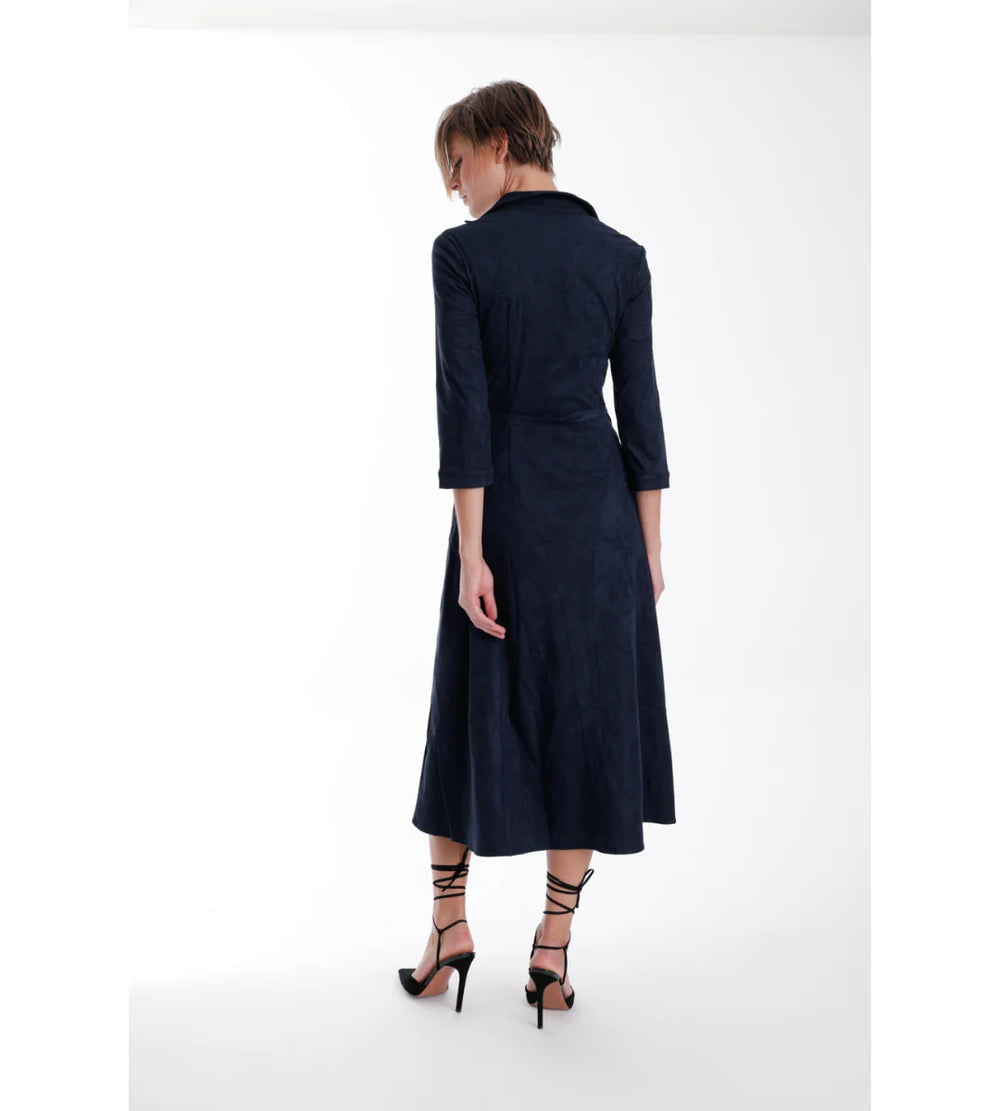 Victoria suede maxi dress midnight