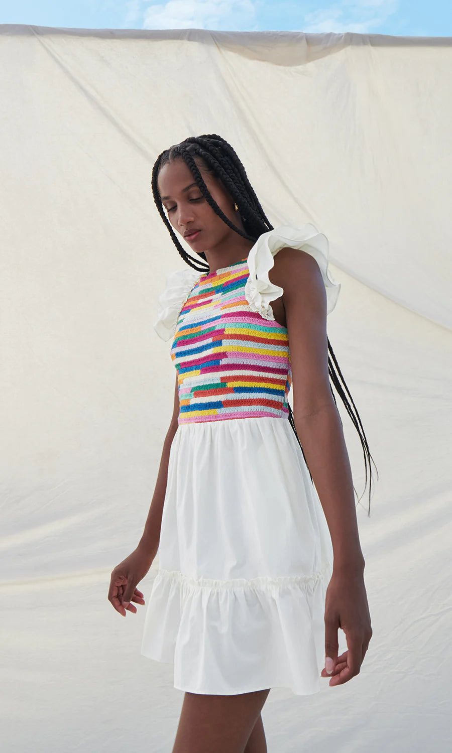 Leonara Rainbow Mini Dress