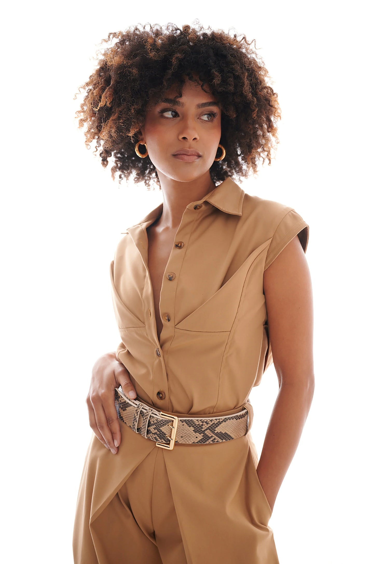 Holloway Belt Egg Shell and Gold