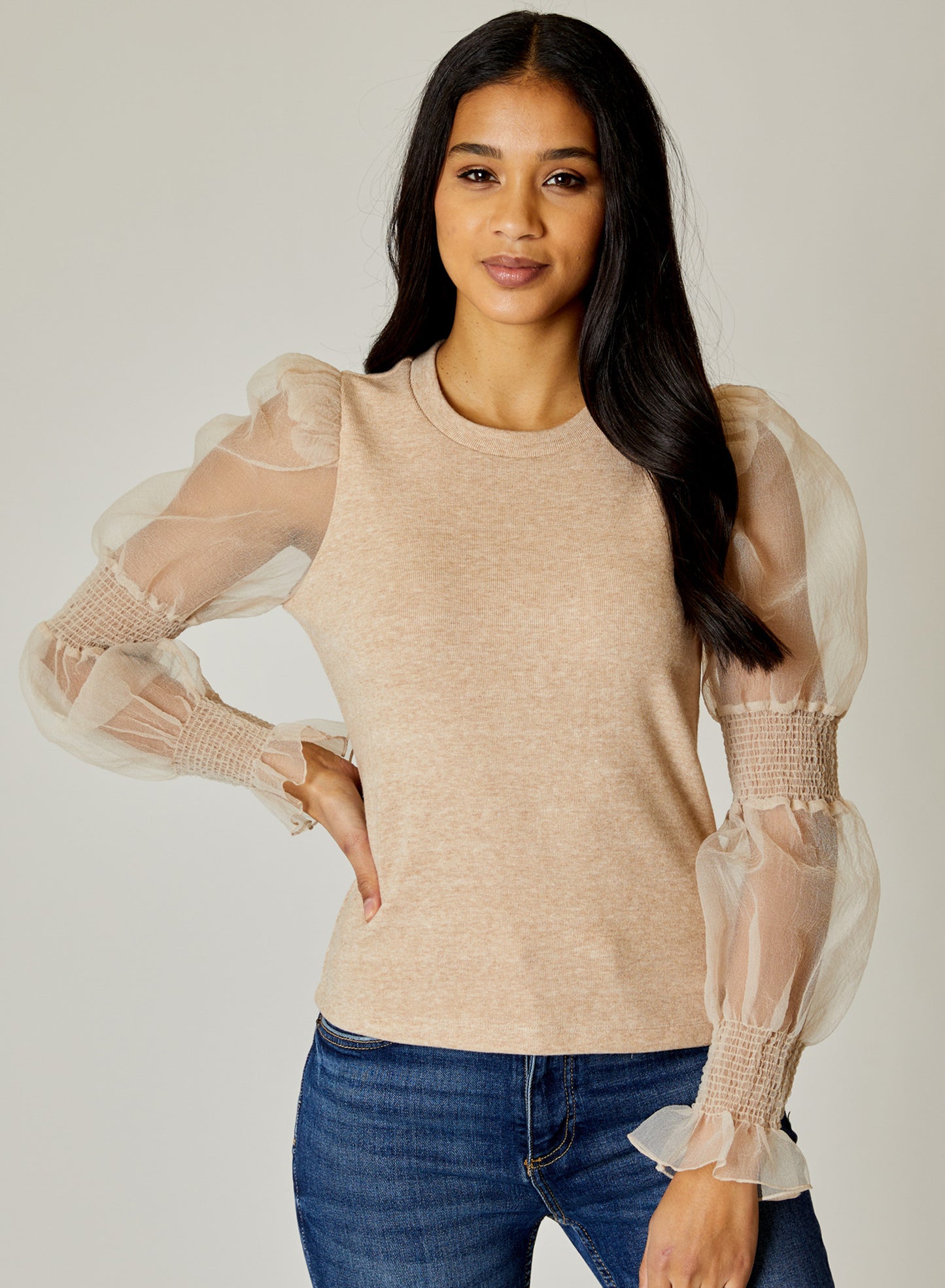 Mesh Sleeve Top
