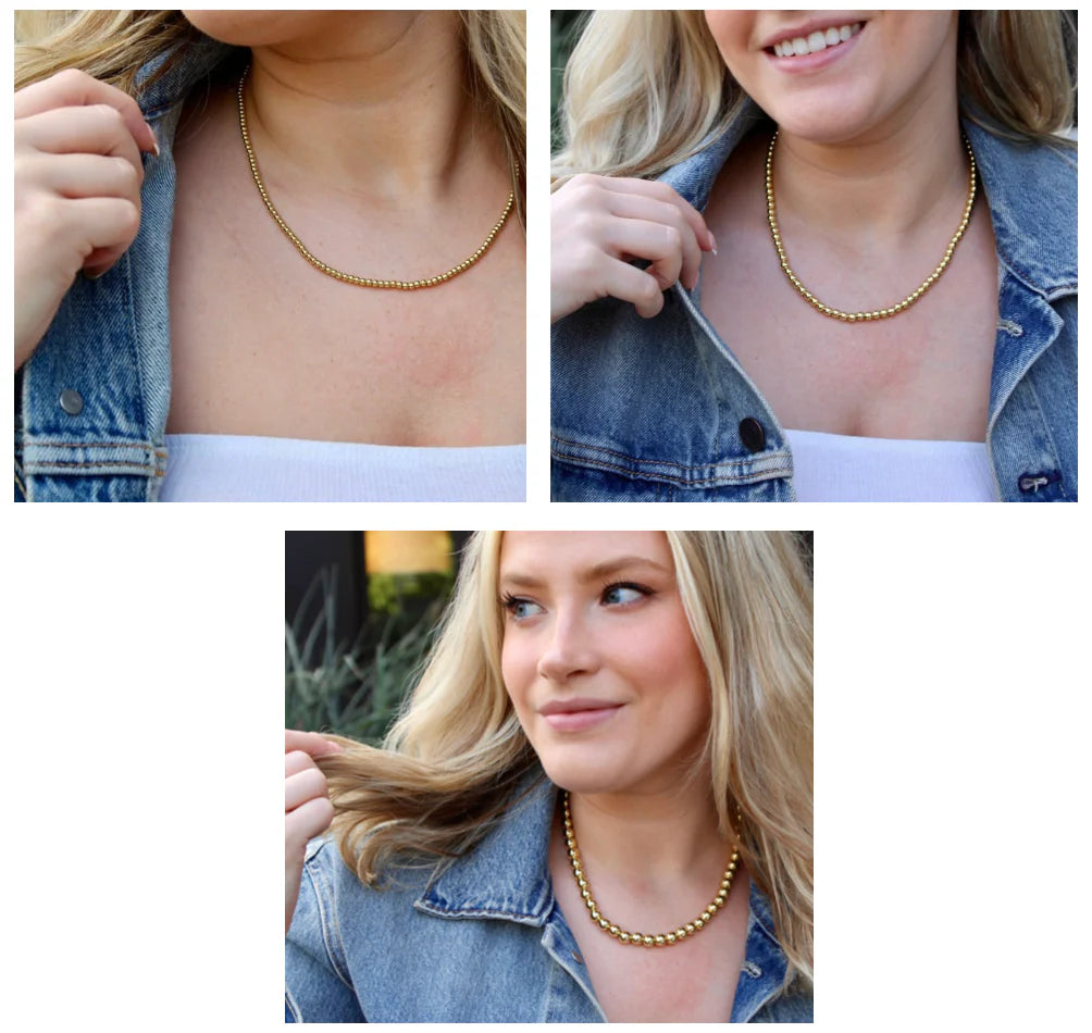 Gold Ball and chain Necklace