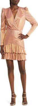 Karis Metallic Pleat Mini Dress