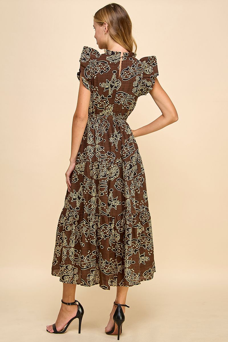Brown Floral Dress
