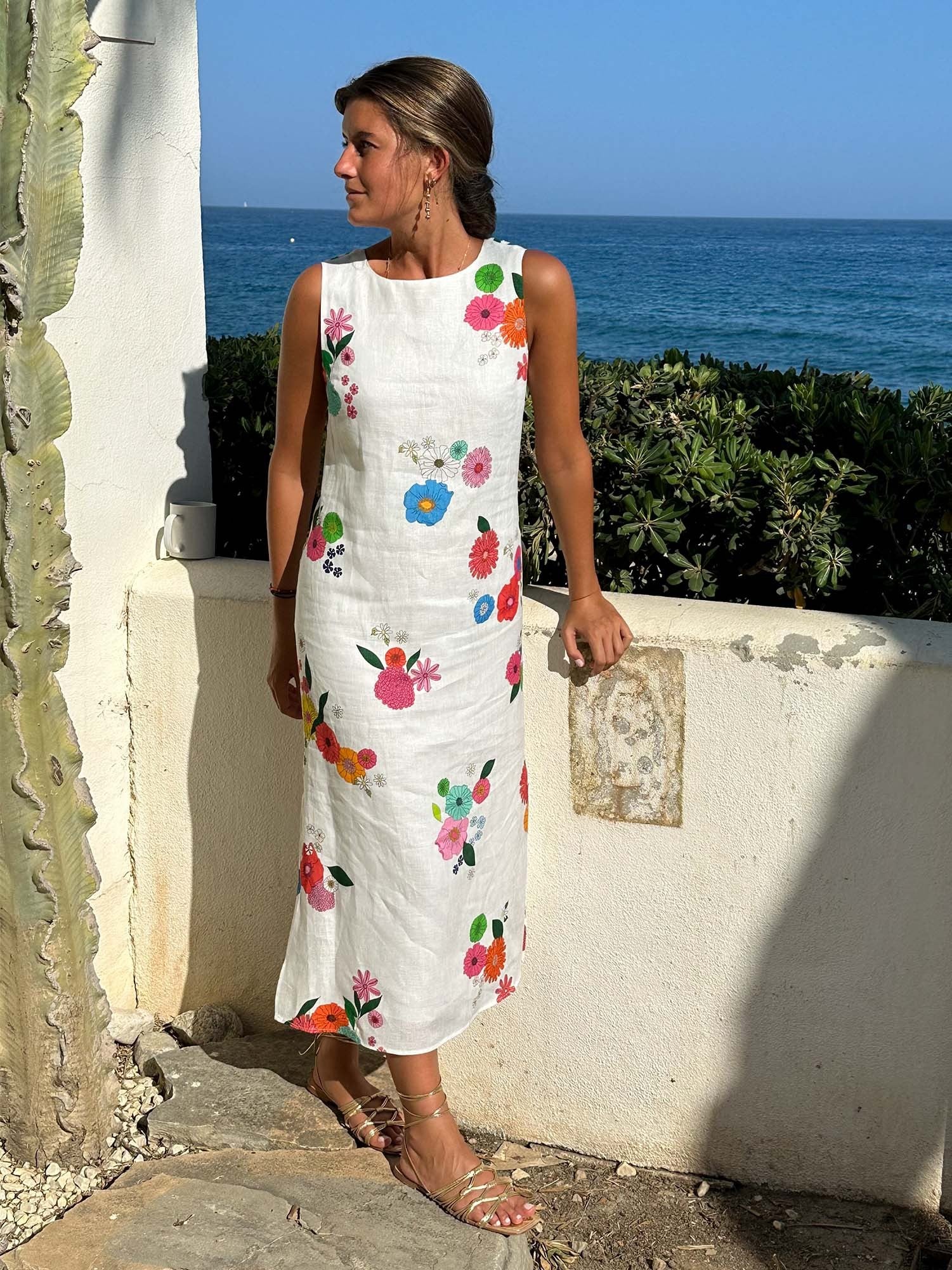 Liana Flower Dress Pure Linen Liana Flower Dress Pure Linen