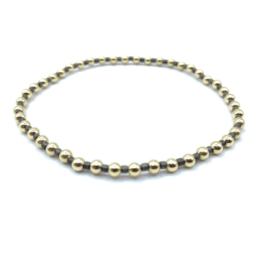 3mm Color Crush Newport Graphite & Gold Waterproof Bracelet 6"-6.5"-7"-7.25" - 7"
