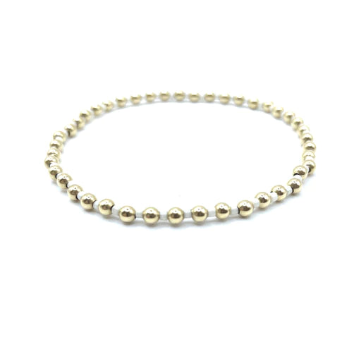 3mm Color Crush Newport Ivory & Gold Waterproof Bracelet 6.5"-7"-7.25" - 7"
