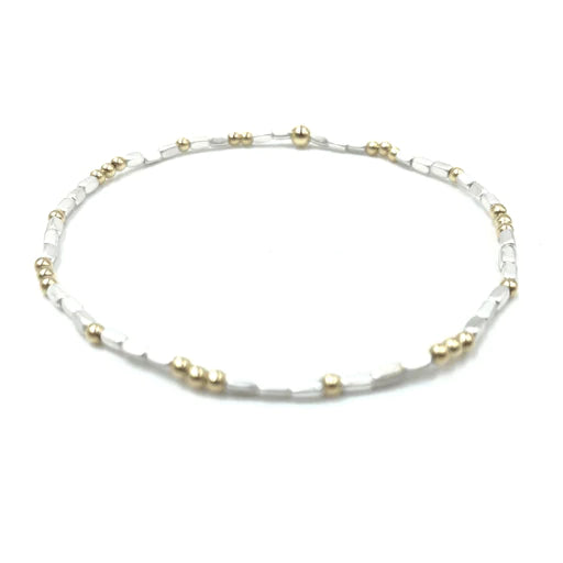 2mm Harbor White + Gold Filled Waterproof Bracelet - 7"