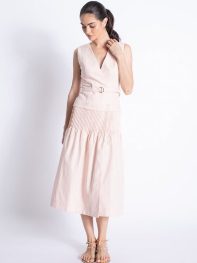 Raven Linen Dress Blush