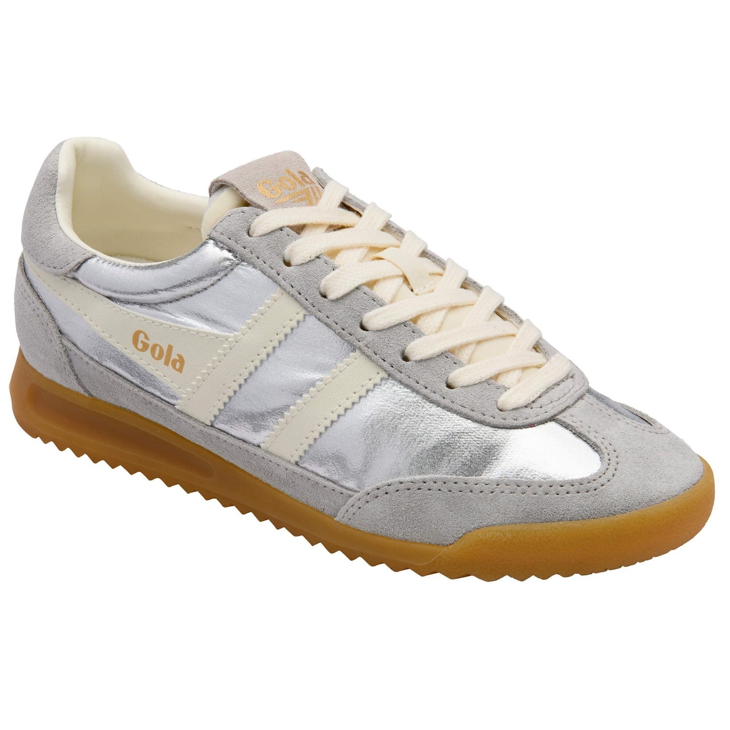 Gola Classics Women's Firefly Metallic Sneakers Silver/Off White