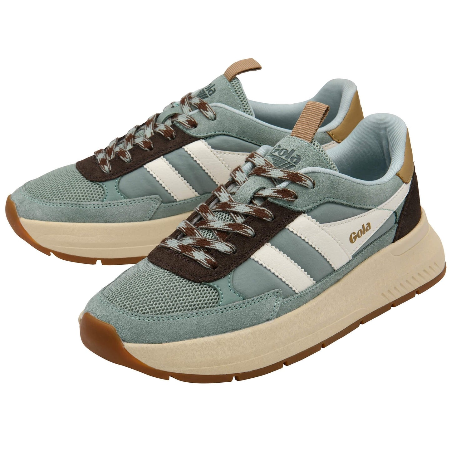 Gola Classics Women's Phoenix Sneakers Green Mist/Dark Brown/Light Caramel