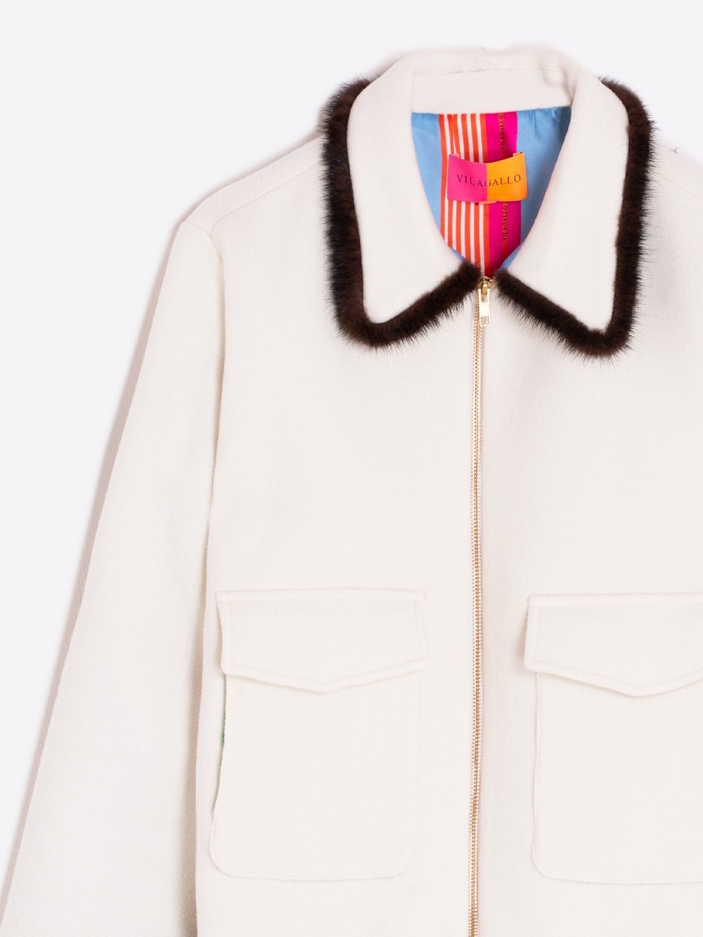 JACKET BOMBER WHITE WOOL