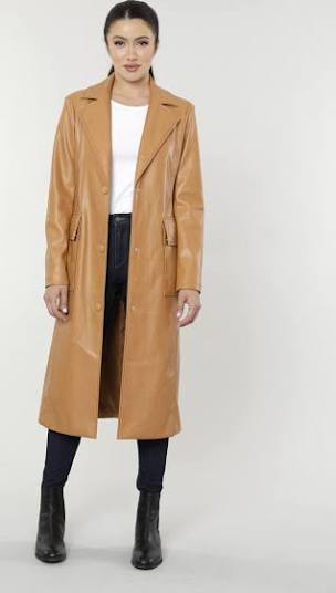 Vegan Leather Maxi Coat