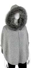 Grey Zip up Poncho