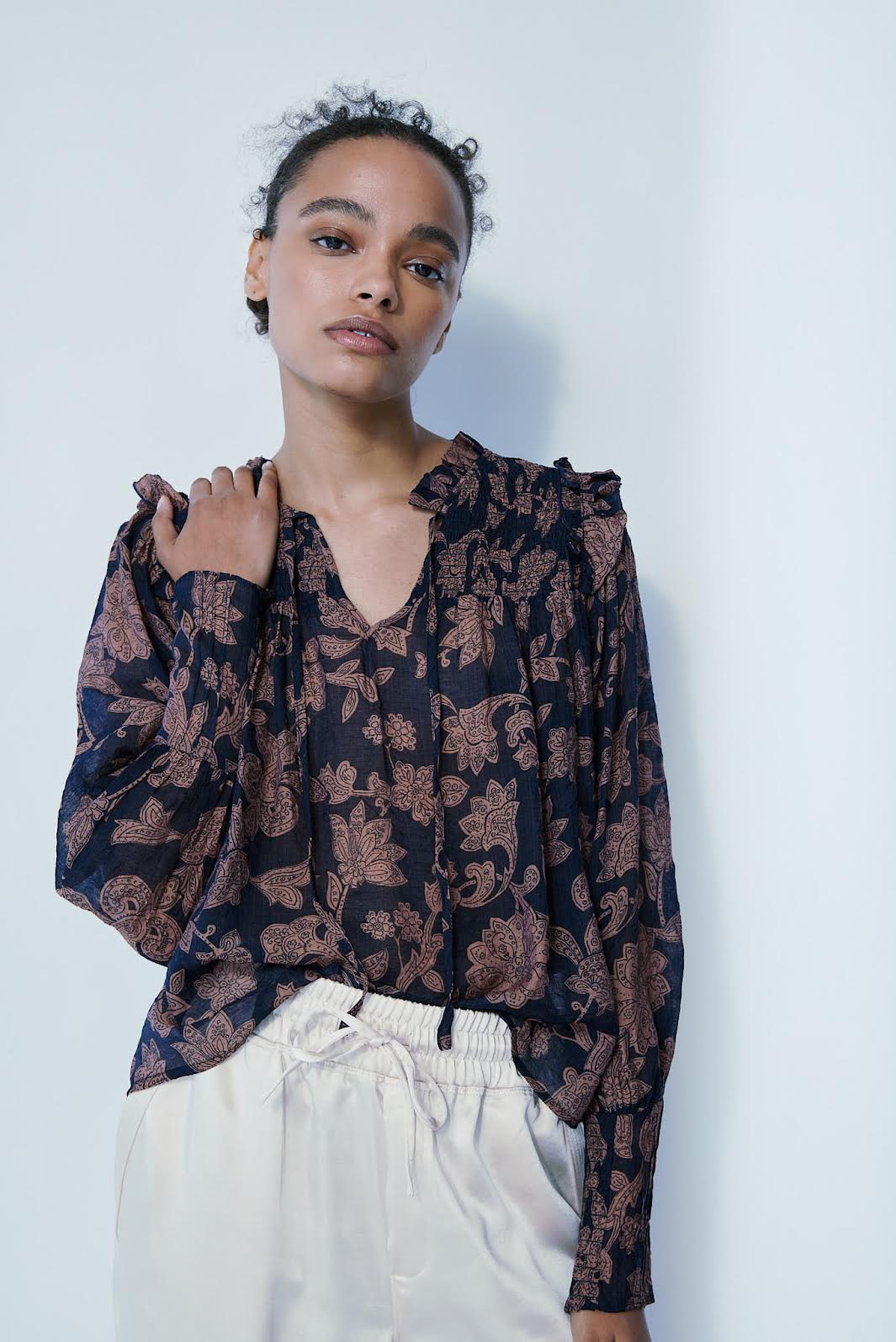 lou copper floral top