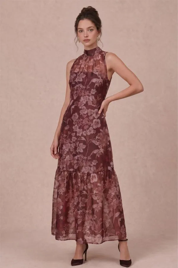 rust organza dress