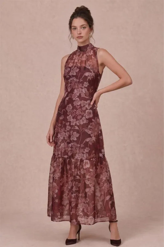 rust organza dress