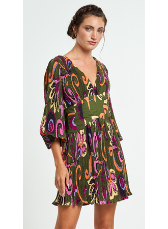 Printed Pleat Dress