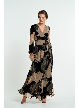 Printed Velvet Burnout Maxi