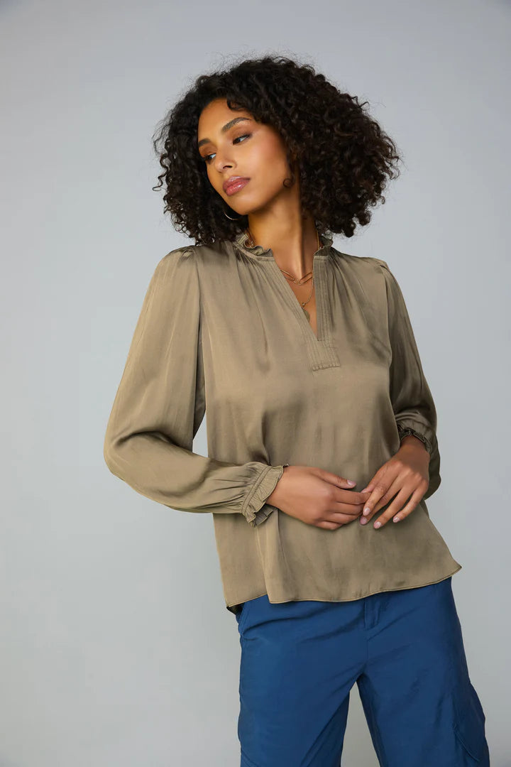 Top Stitch Placket Blouse