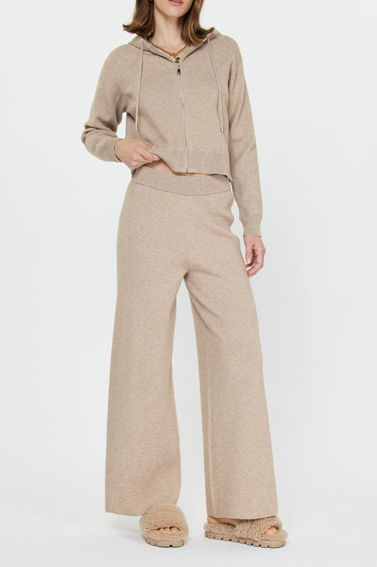 Cropped Knit Hoodie