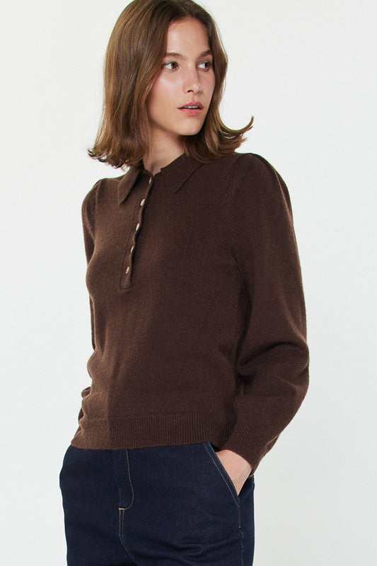 Chocolate Collared Sweater