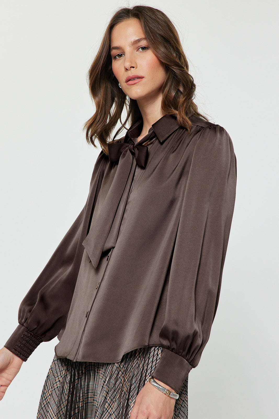 Brown Silk Top