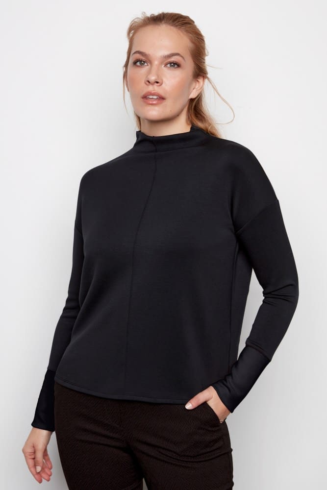 Arya Butter Contrast Turtle Neck Sweater