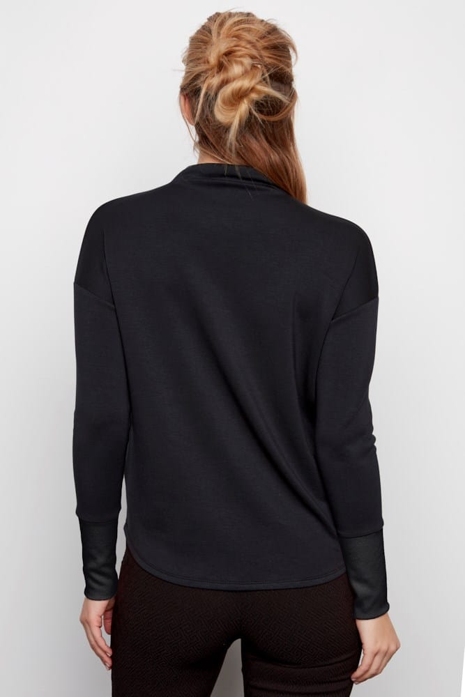 Arya Butter Contrast Turtle Neck Sweater