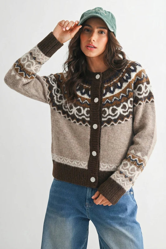 NORDIC-INSPIRED WOOL-BLEND CARDIGA