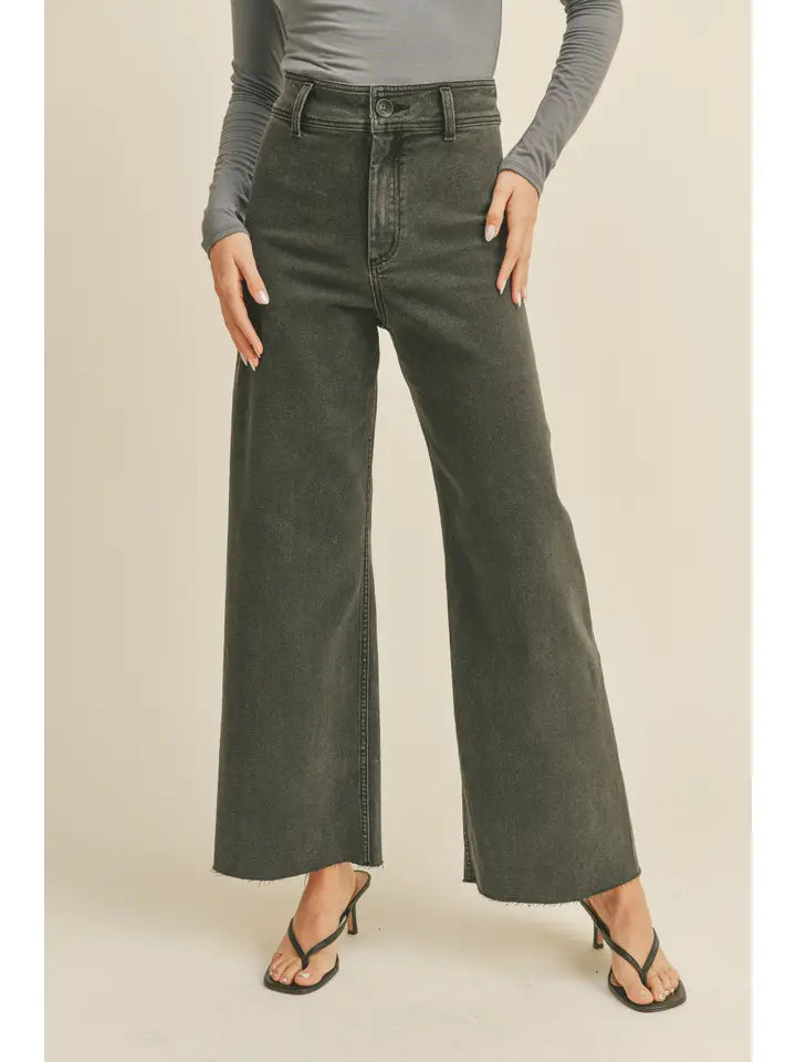straight wide leg denim