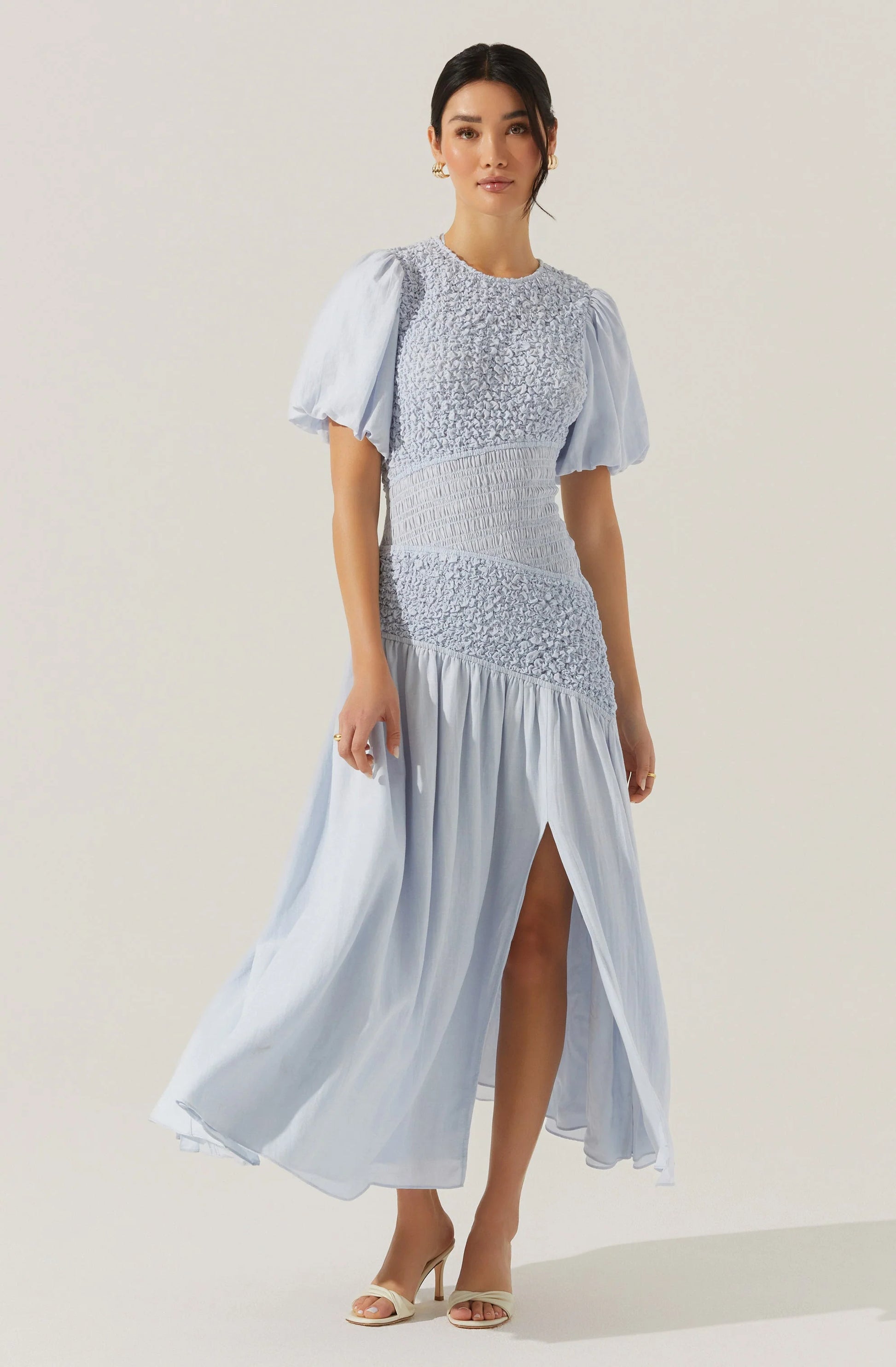 Theoni Smocked Asymmetric Dress Theoni Smocked Asymmetric Dress