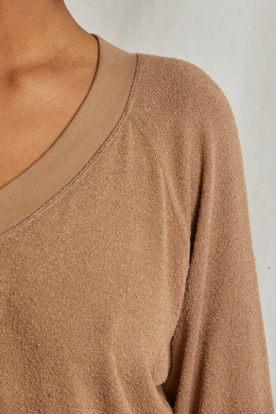 Boucle V Neck Sweatshirt