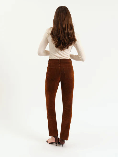 Cognac High Rise Slim Straight