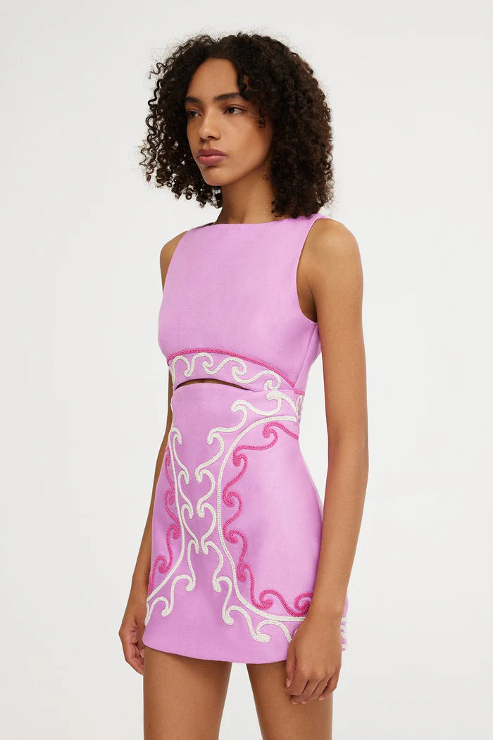 nara dress pink Acaine Nara Qianjin/Pink mid-length satin suspender dress female summe Lee Nhi Boutique