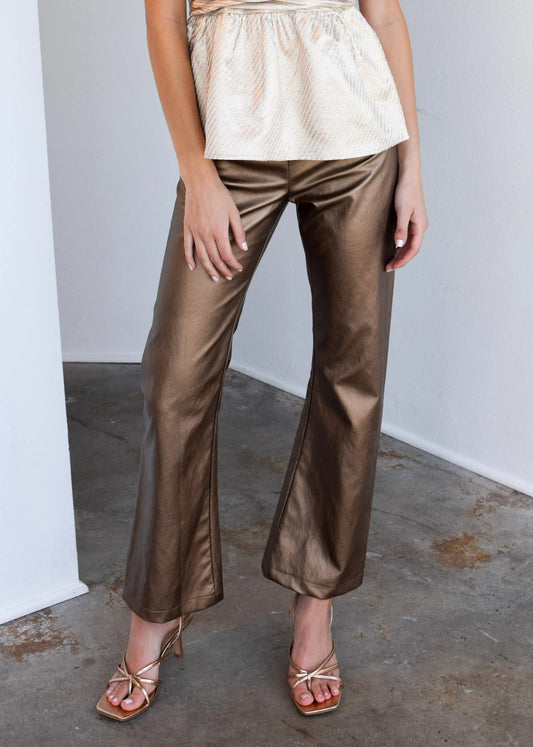 Gold Pull On Pants