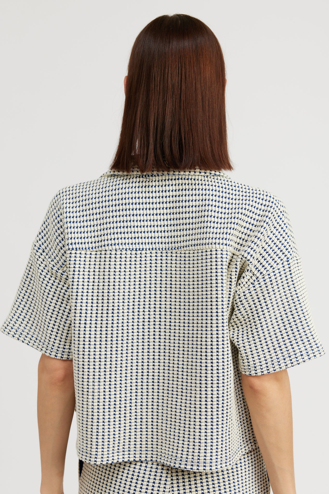 Novelty Knit Boxy Button up