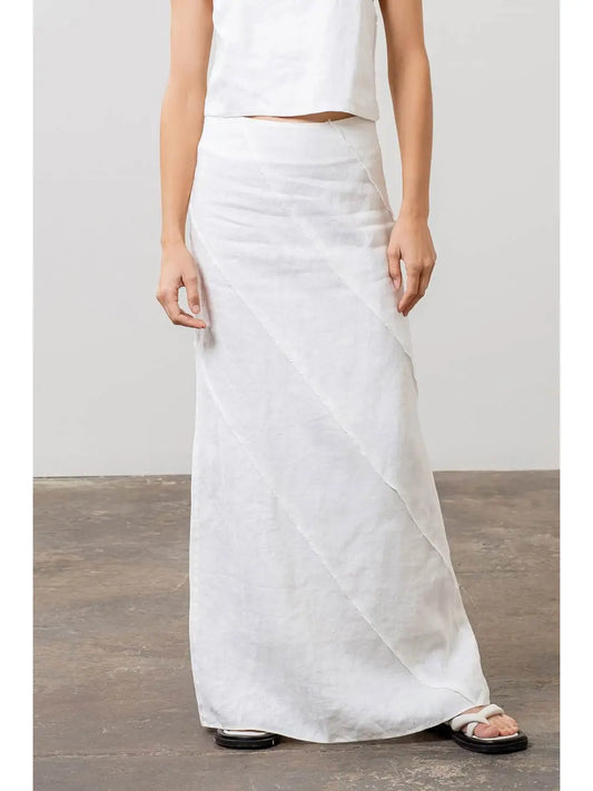 White linen skirt