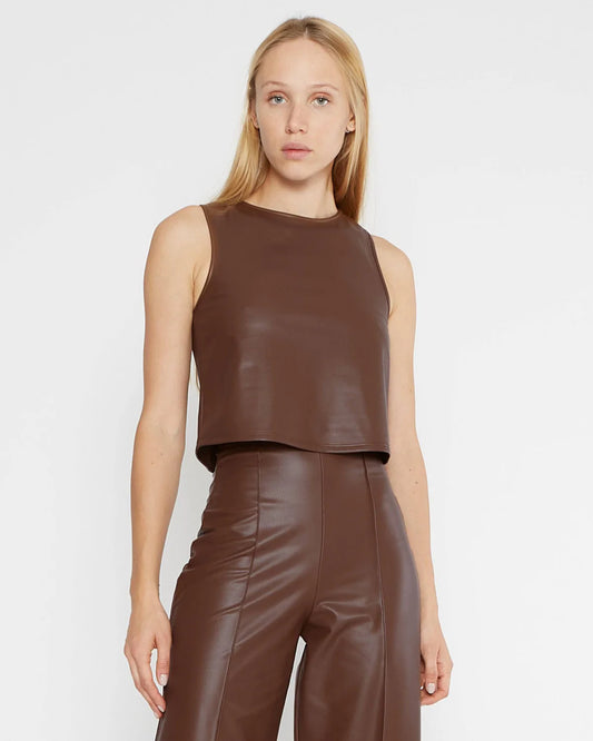 Vegan leather tank top