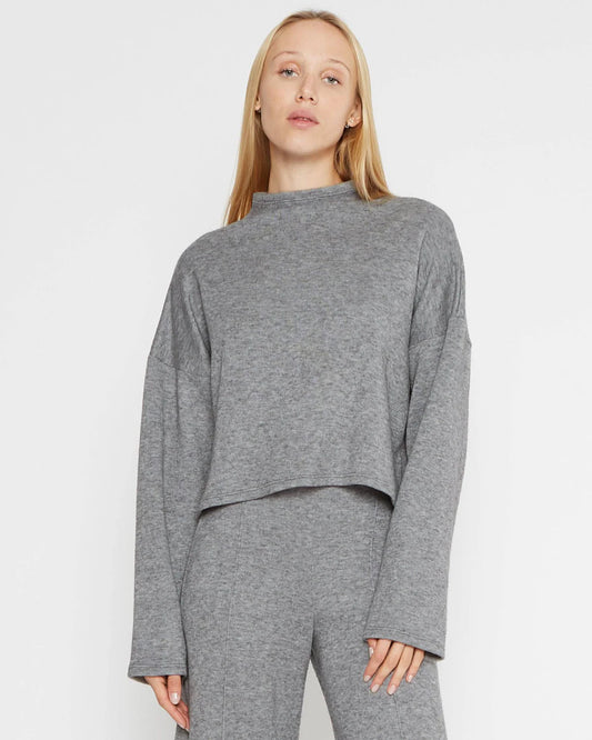 Sweater knit funnel neck top